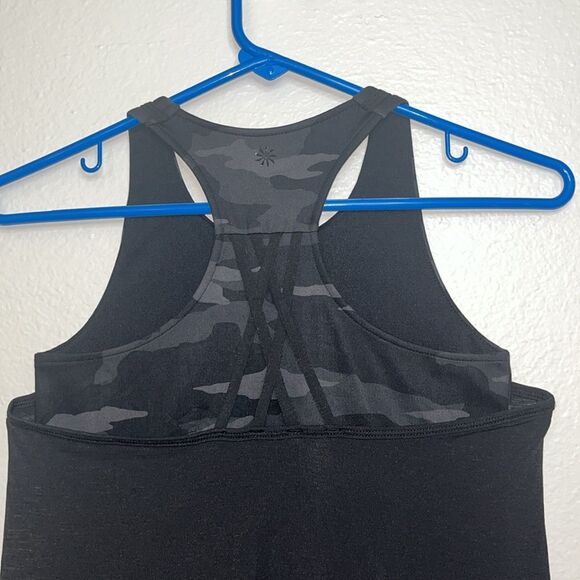 ATHLETA GIRL TANK race back black/camo Sz L(12) - Picture 8 of 9